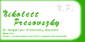 nikolett presovszky business card